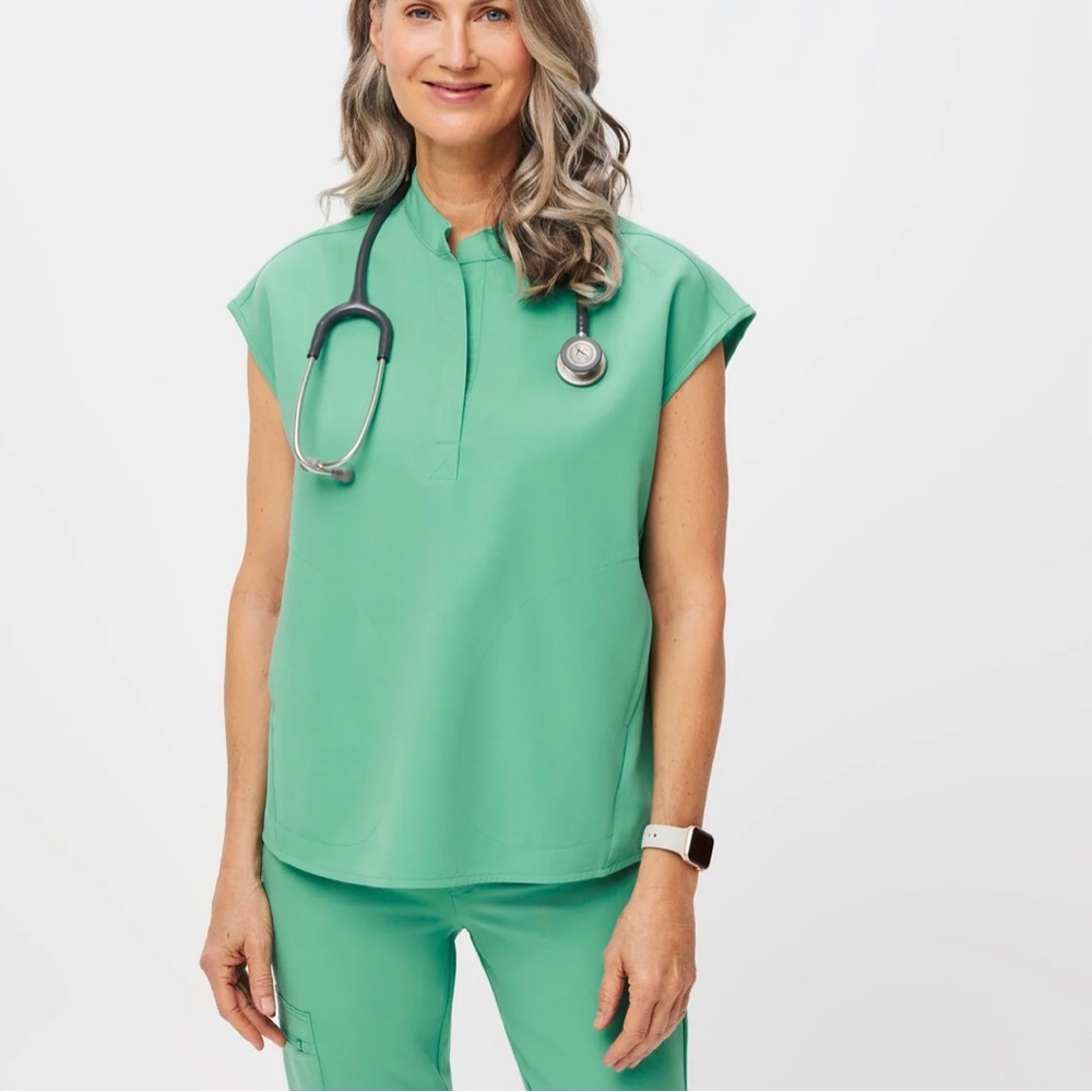 Figs Surgical Green Rafaela Oversized scrub top - small